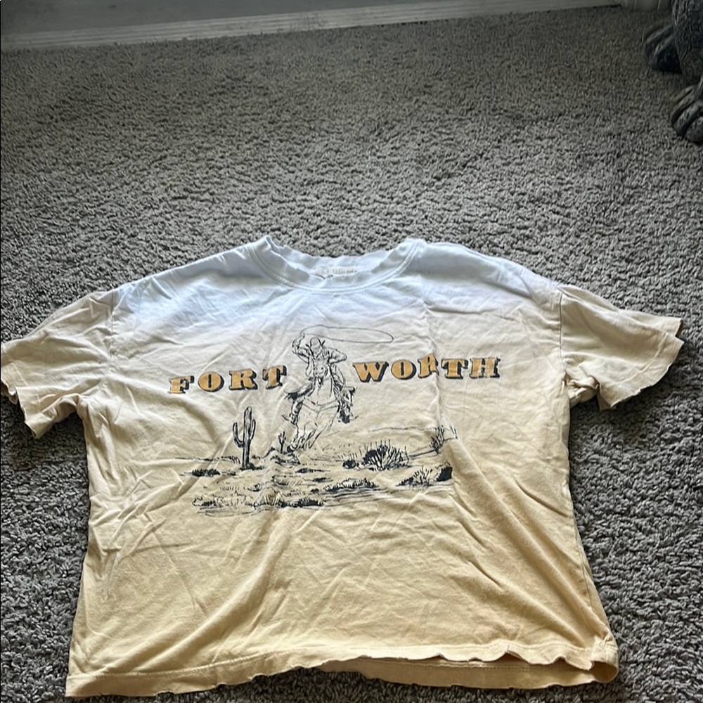 Cream Crop Top with Short Sleeves